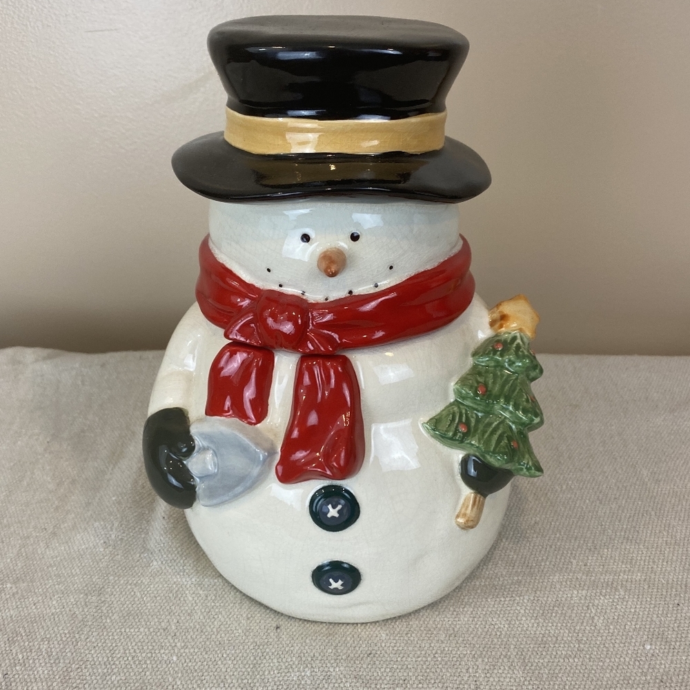 Vintage Russ Berrie Snowman Christmas Cookie Jar